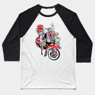 Union Jack Mods Bike Baseball T-Shirt